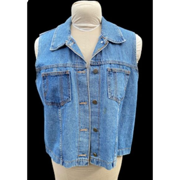 Planet X Vintage Denim Vest Sz. 1X - Picture 2 of 10